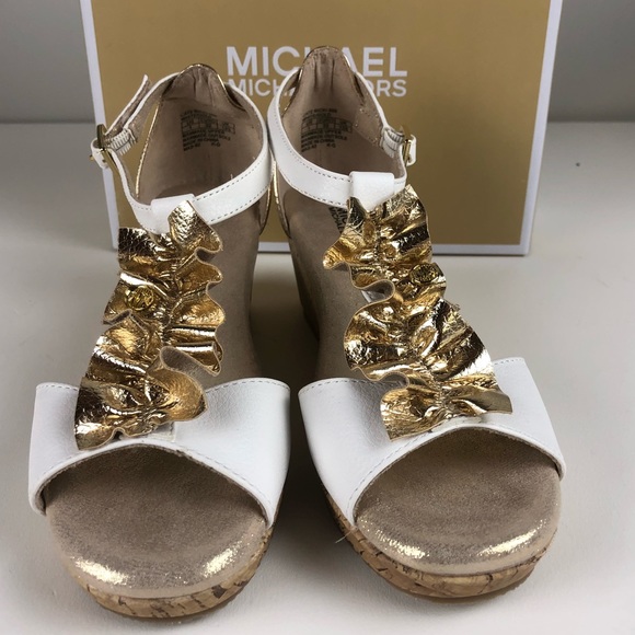 Michael Kors Cate Nicki Peep Toe Wedge Sandals NIB - Picture 6 of 8